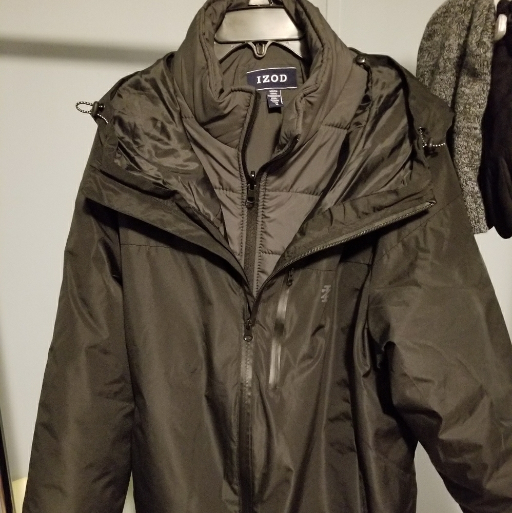 IZOD Men's 3 in 1 Systems Jacket Black/Grey